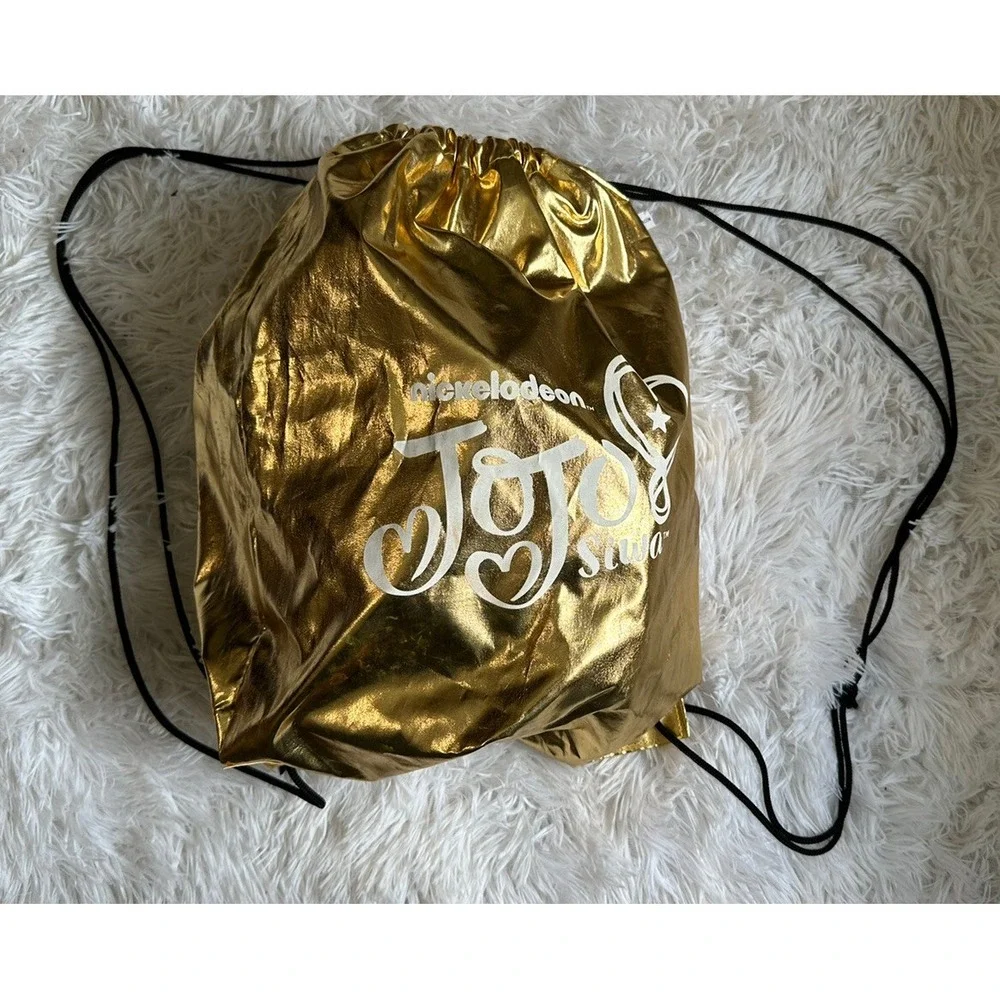 JoJo Siwa Drawstring Bag Gold Limited Edition #64 SO LUCKY Bows and Bags Sport